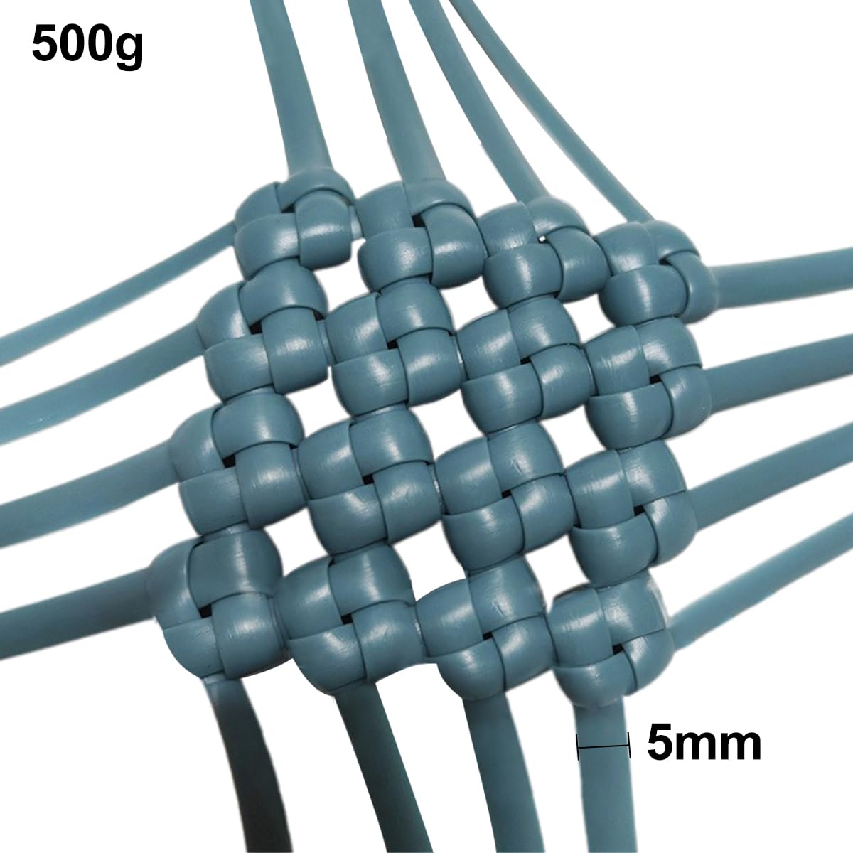 5mm 500g Zestaw naprawczy rattanu PE Płaski wiklinowy materiał tkacki na krzesło patio Sofa Kosz DIY(Gray Blue-5mm)