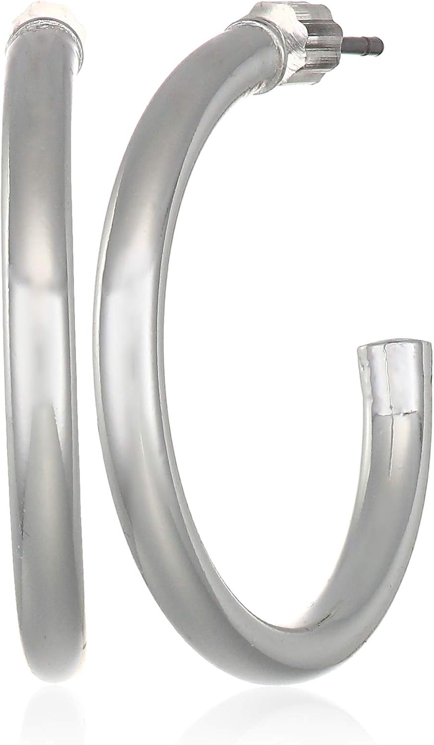 Nine West Women's Half Hoop Earrings, Contemporary Fashion Jewelry Accessories for Everyday Wear, Lightweight Statement Earrings for Casual and Dressy Styling