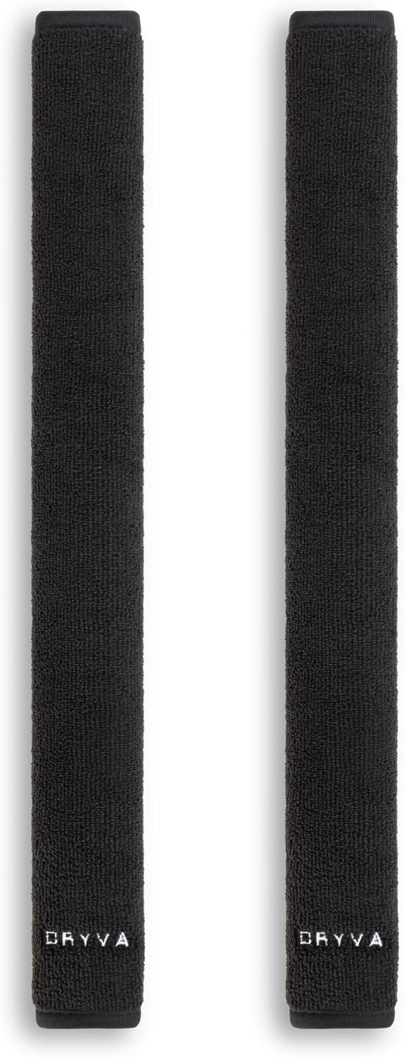 Dryva Seat Belt Cover, Extra Long, 20", Waterproof and Sweatproof, Premium Microfiber, Padding for Comfort, Full Coverage, Machine Washable (Black, 2 Pack)