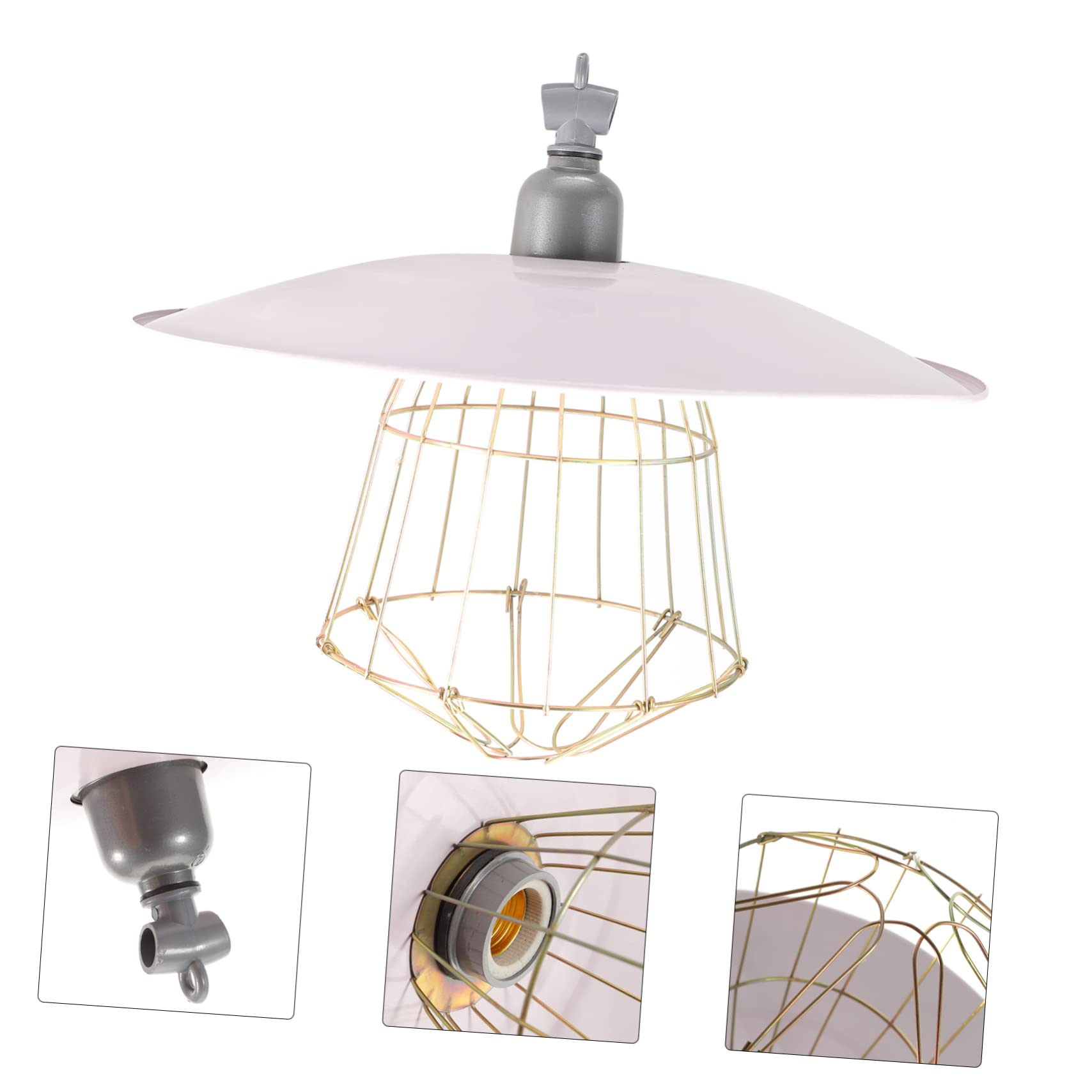 Lampada Riscaldante per Piccoli Maiali in Ferro, Bianca | Montaggio Semplice, Protezione Anti-scottatura, per Allevamento di Bestiame e Pollame