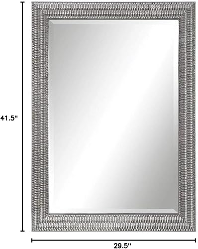 Miniatura 3 de Uttermost Alwin Silver Leaf - Espejo de pared de 29 12 x 41 12 pulgadas