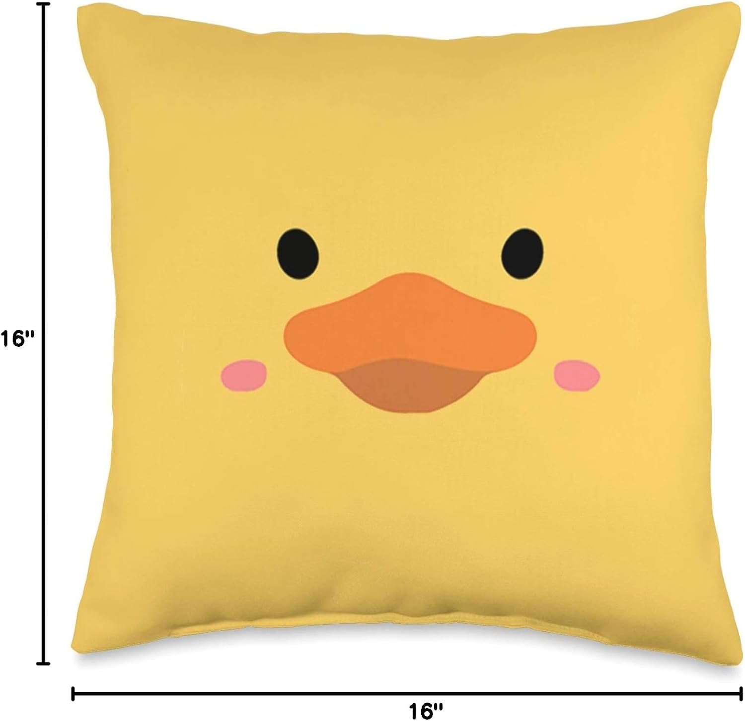 Duck Face Funny Yellow Rubber Duck Cute Duck Throw Pillow