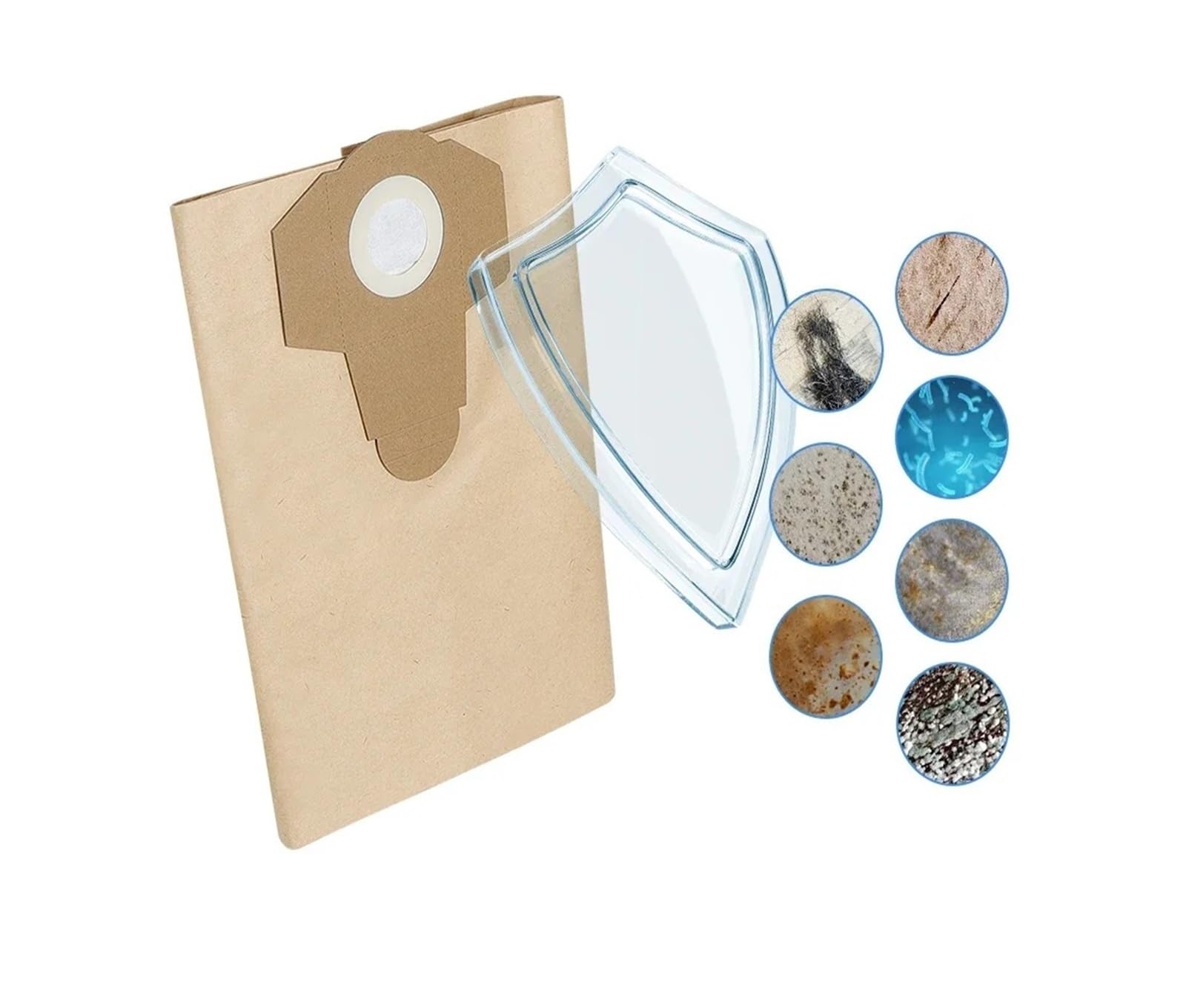 Nass- Und Trockenstaubbeutel, Vakuum-Papier-Staubsammelbeutel, 20 L, 30 L, for Nasse Und Trockene Teile, Kompatibel Mit Einhell, BT-VC1250S / BT-VC1250 / TC-VC 18 20 Li S-Solo.(30L-10PCS)