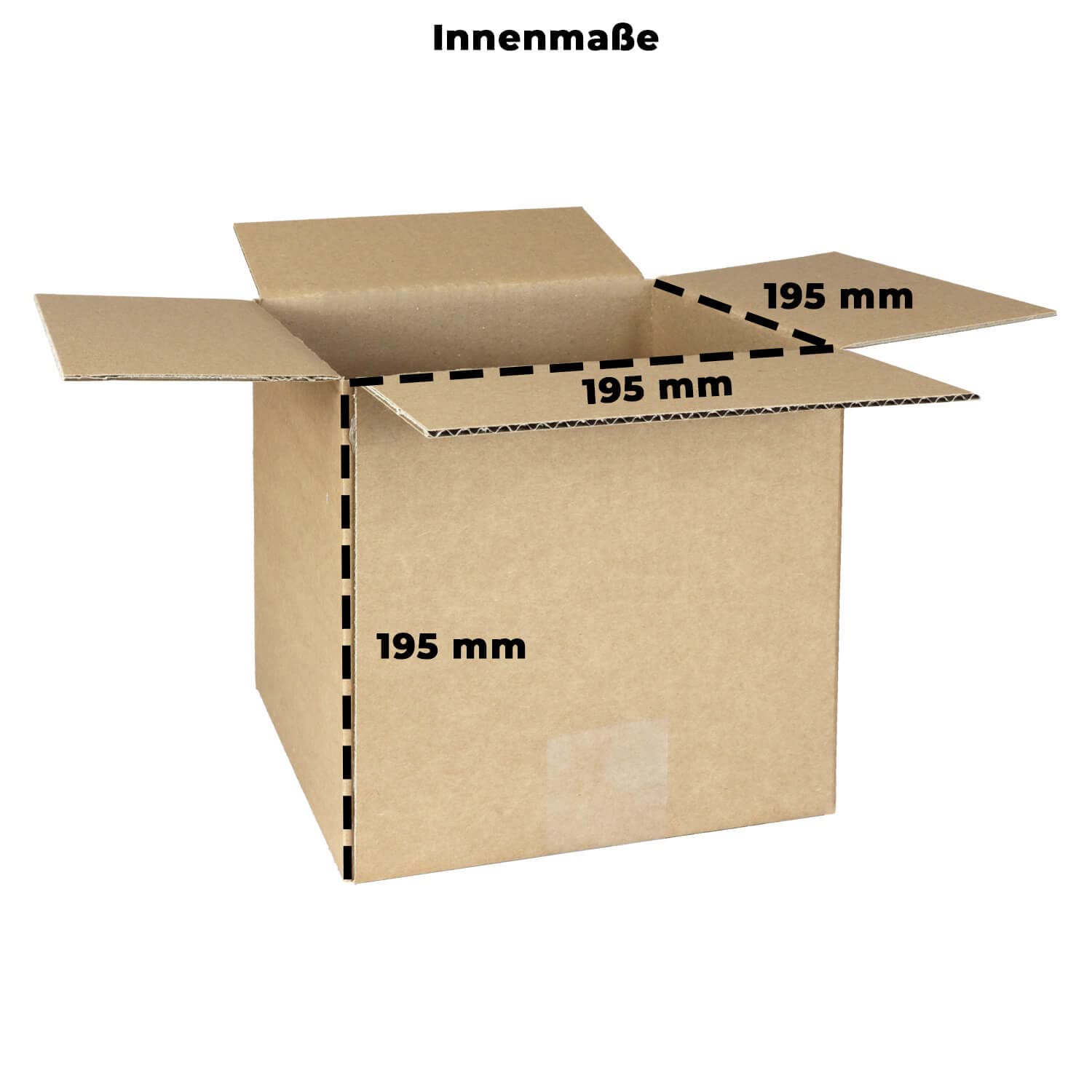 smiley pack 200 Stück Faltkartons 200 x 200 x 200 mm braun Versandkarton Verpackungskartons 20 x 20 x 20 cm aus Wellpappe 1 wellig Karton Pappkarton Versandbox Paket Päckchen