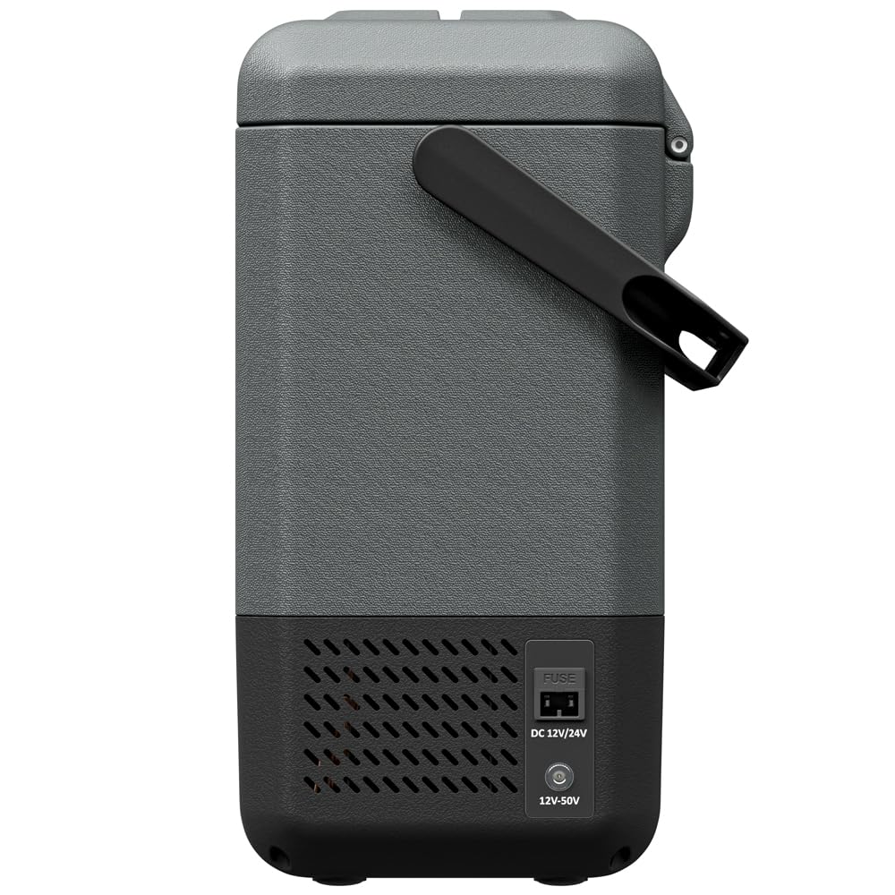 Yolco ET8 Carbon lodówka podróżna mini przenośna elektryczna lodówka z kompresorem 12/24 V DC do samochodu, ciężarówki, łodzi i gniazdka z przyłączem USB, -20°C, szara