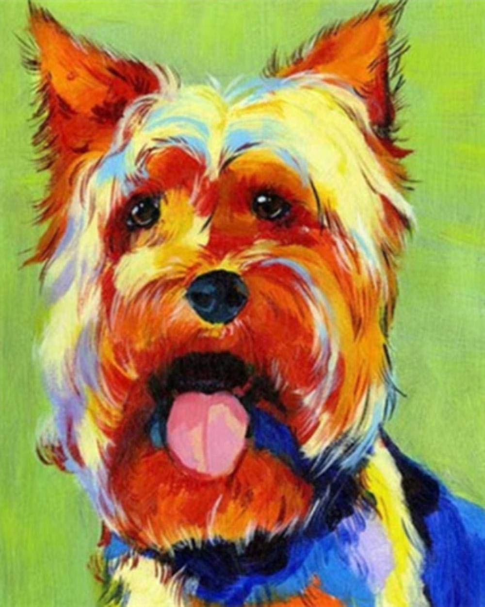 Peinture par numéros chien coloré pour décorer votre salon avec un tableau fait main