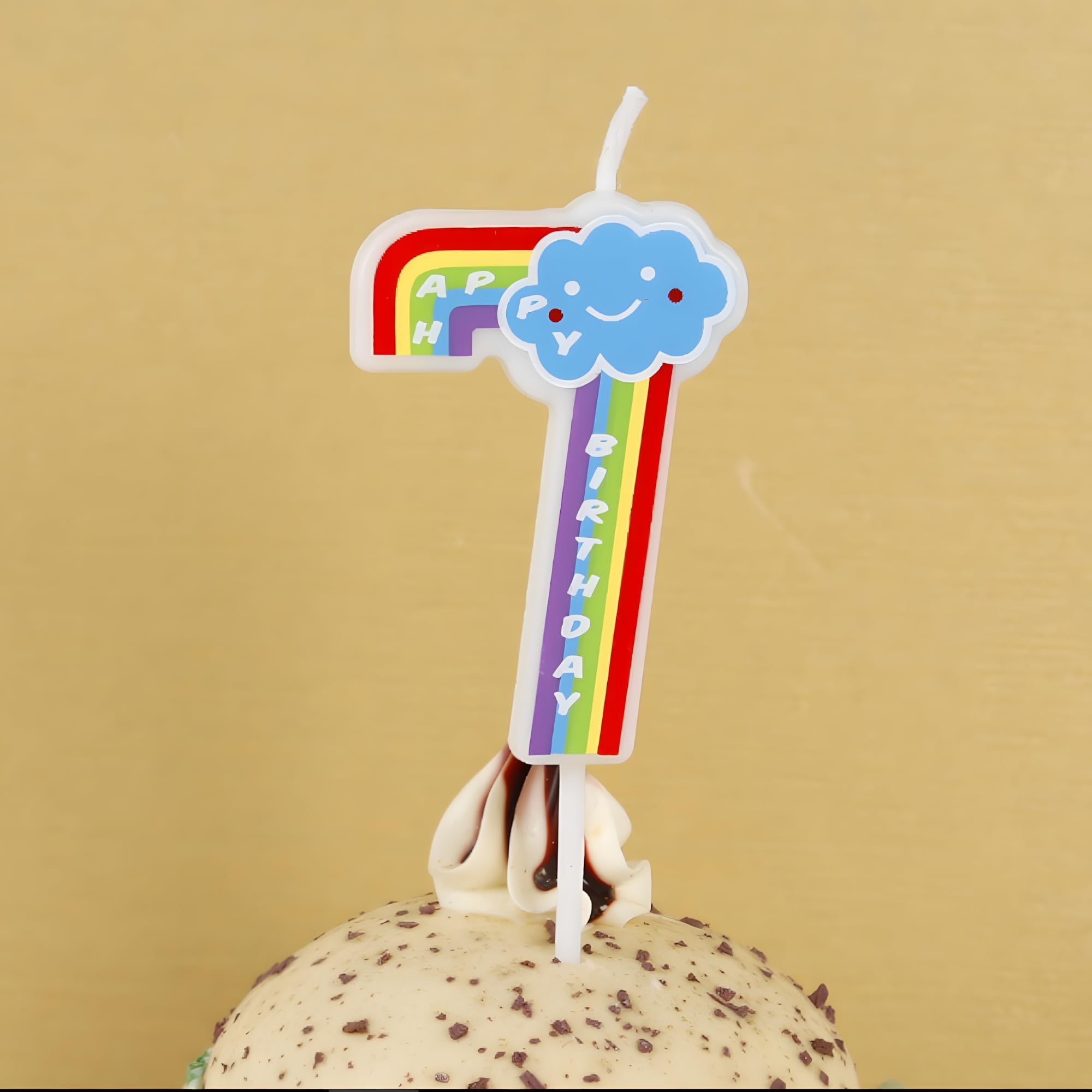 Juzfun Birthday Candles for Kids Number for 7th Year Unicorn Party Cake Topper Decoration Seventh Wedding Anniversary Size - Height 5 CM x Width 3 CM