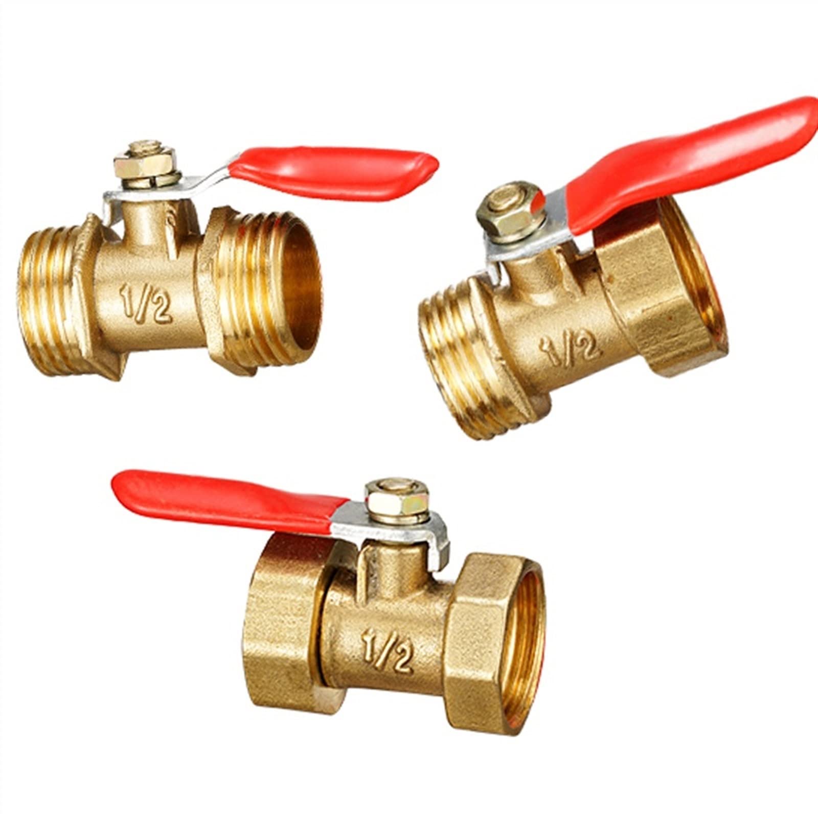 Mini válvula de bola de 1/4" con rosca BSP hembra a macho para control de flujo de agua
