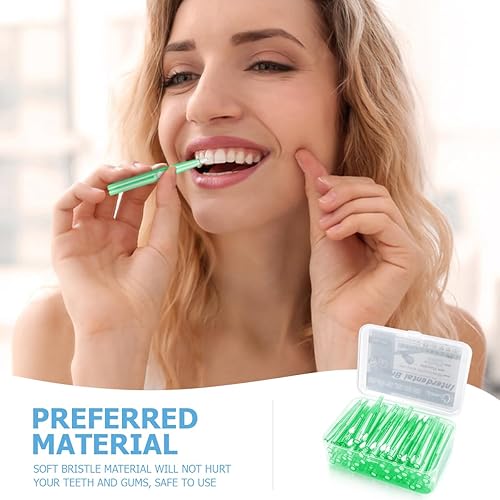 Miniatura 7 de UPIQNG Herramienta de limpieza de dientes, cepillo interdental entre los dientes, tipo empuje-tirón gingival, delgado, suave, limpiadores de
