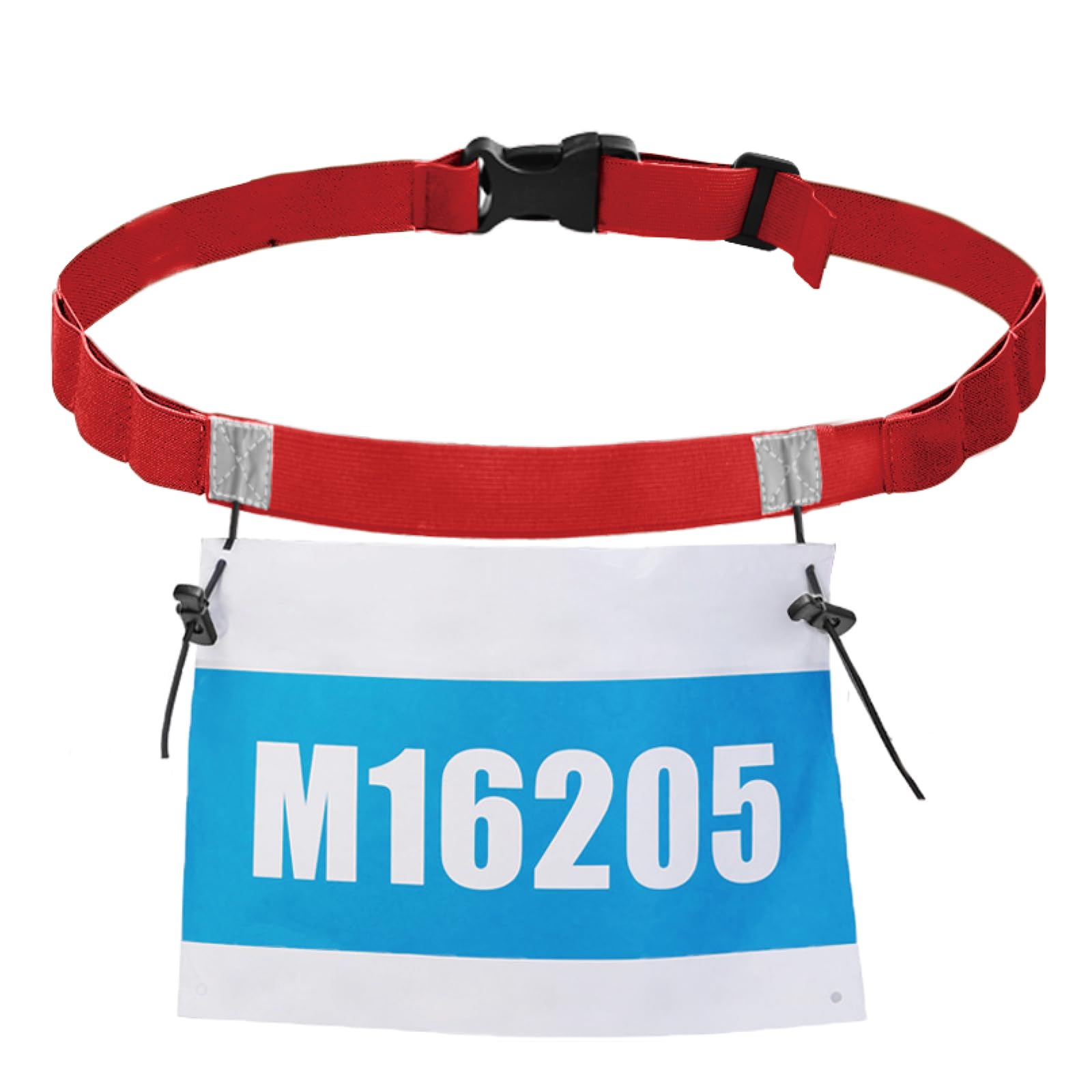 TRIWONDER Adjustable Triathlon Race Belt Reflective Running Number Belt Marathon Bib Holder with Gel Loops (Red)
