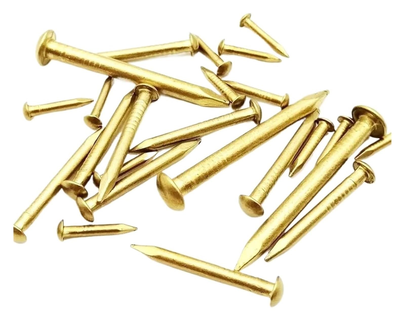 Malutkie gwoździe mosiężne, 10/100 szt. Złote średnica 1,2 1,5 2 2,8 mm Długość = 8–50 mm(2.8x30mm)