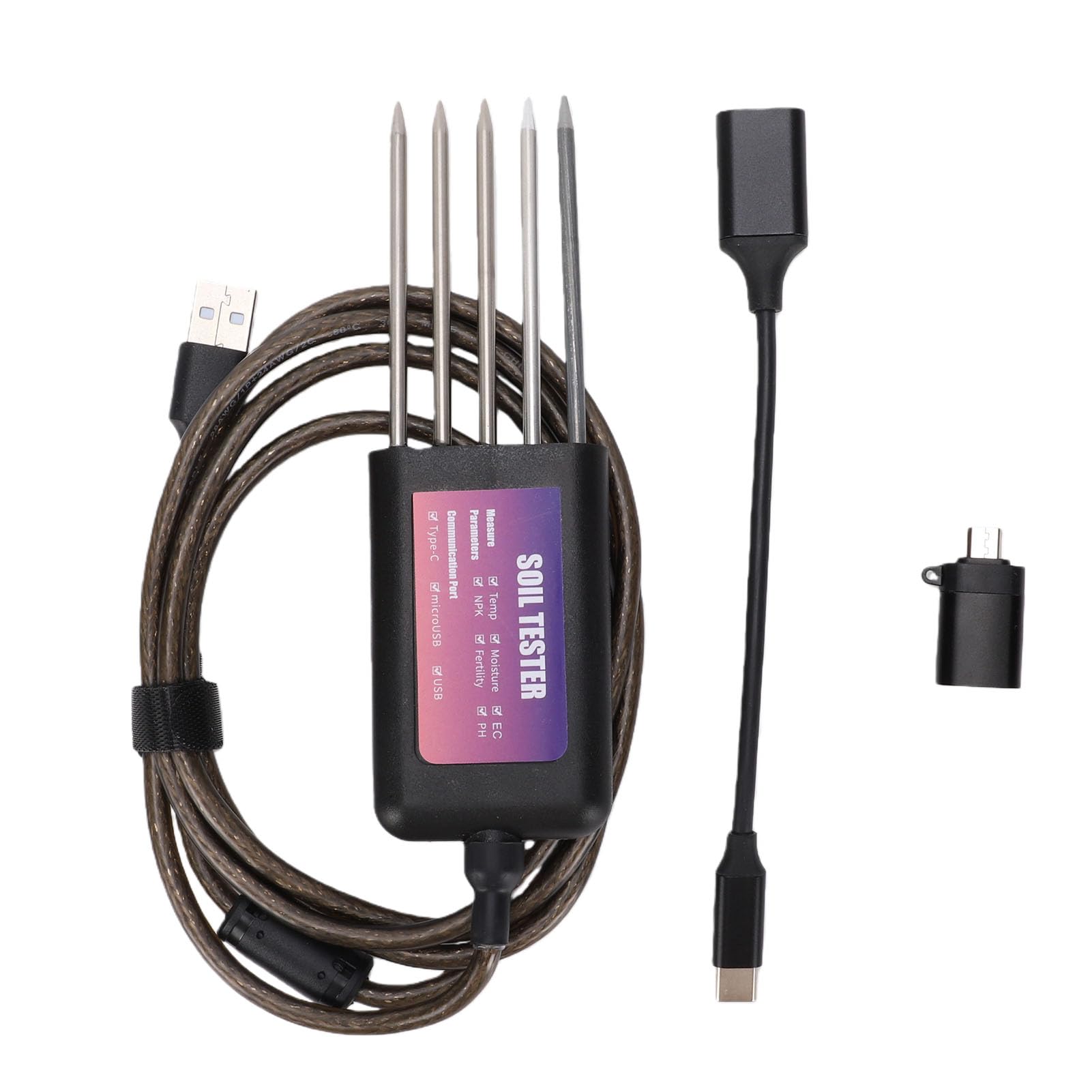 Haofy Cyfrowy Analizator Gleby 8 w 1, PH EC NPK