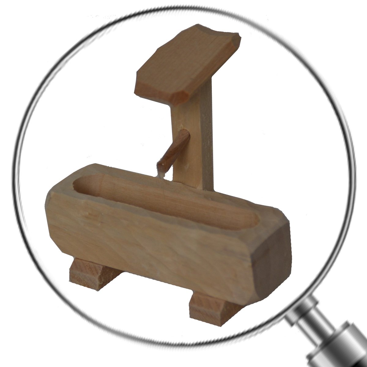 AM 9 Weihnachtskrippen-Zubehör-Set Laterne und Holzkomet beleuchtet 4,5 V und Brunnen für 10-12 cm Figuren