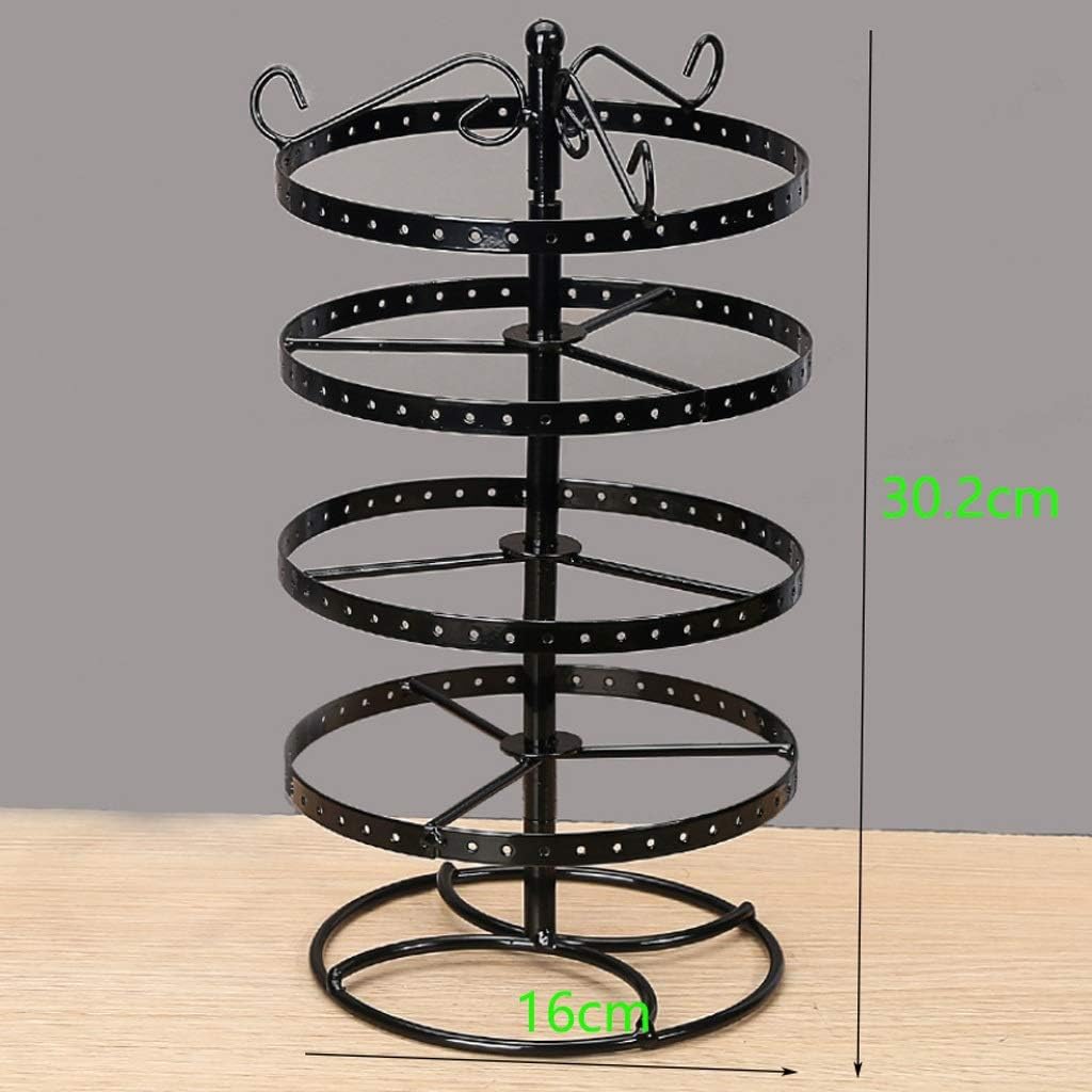 4-Layer Circular Rotating Metal Wrought Iron Earring Jewelry Rack, Bracket Storage Rack Display Rack