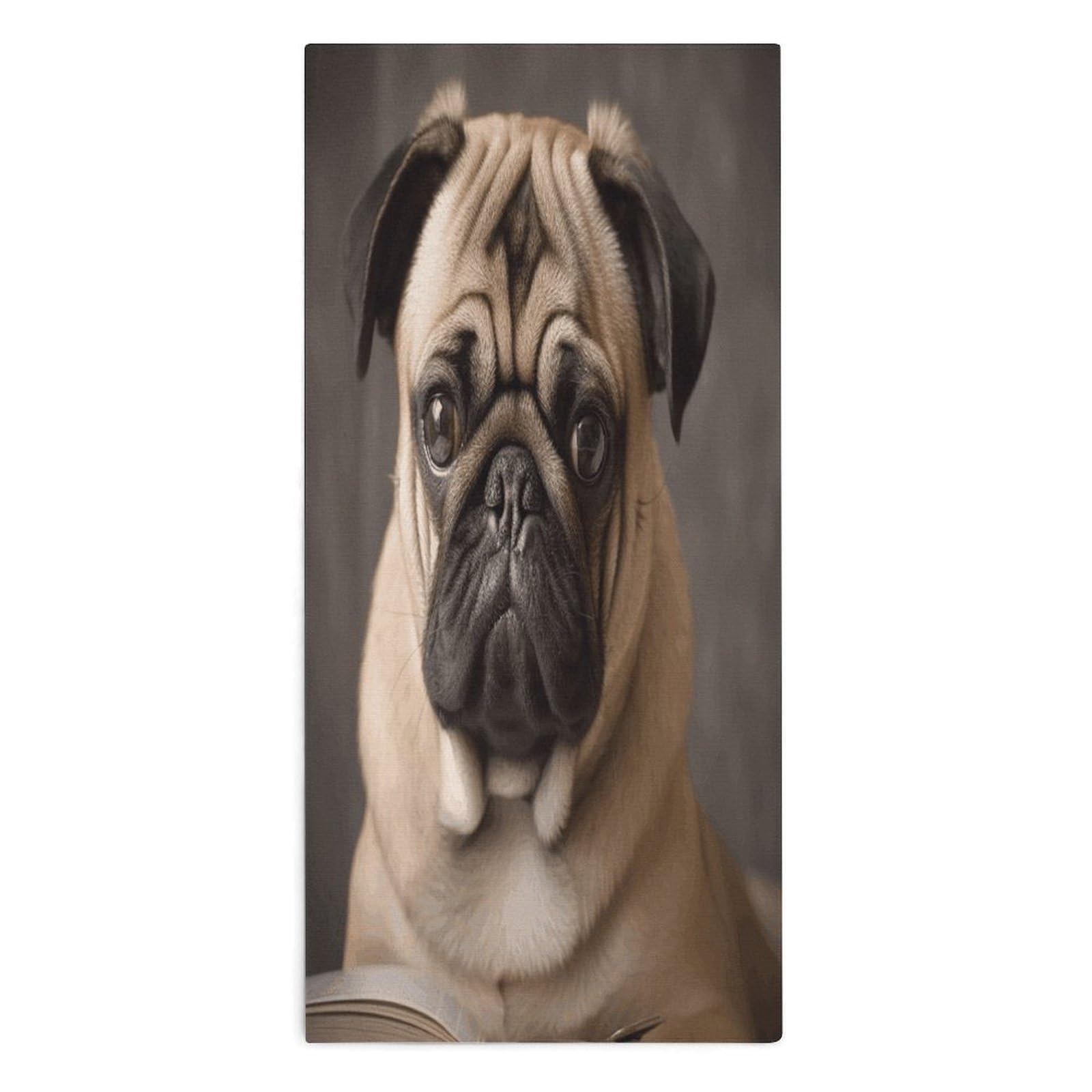 YUXBVKRS Animal Pug Dog Hand Towels for Bathroom 14x29 Inch