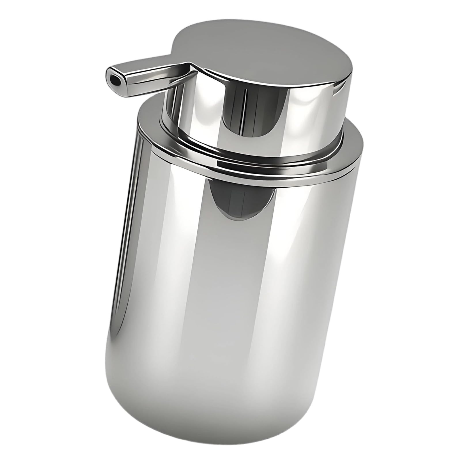Modern Soap Dispenser Easy to Press Stainless Steel Refillable Lotions for Kitchen & Bathroom Countertop Liquid Hand Soap
