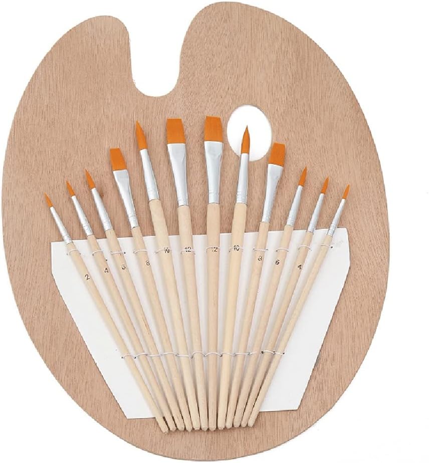 HBJWOV Palette Oval Oil Palette Set Painting Palette(Blue)