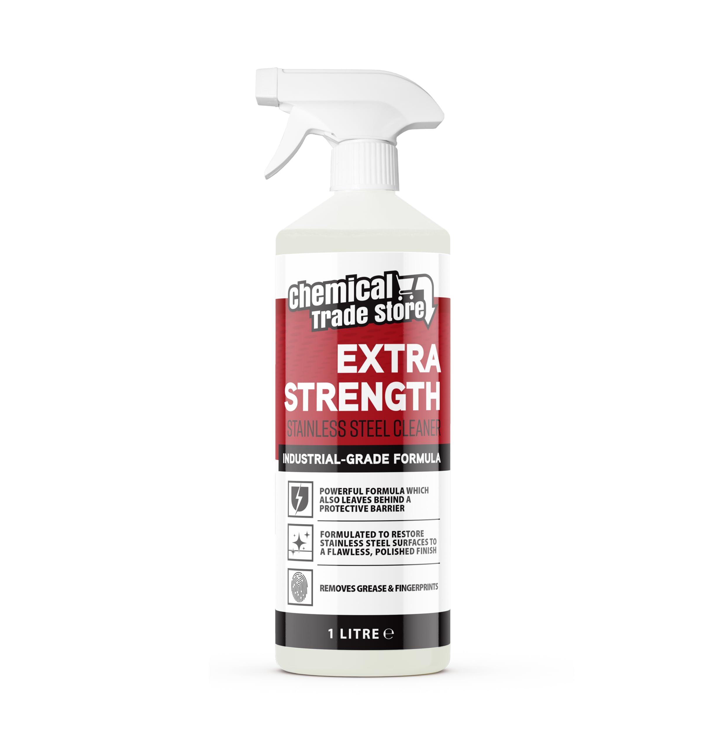 Chemical Trade Store - Stainless Steel Cleaner 1L - Professional Grade Surface Cleaner for Kitchens - Removes Grease & Fingerprints, Streak-Free