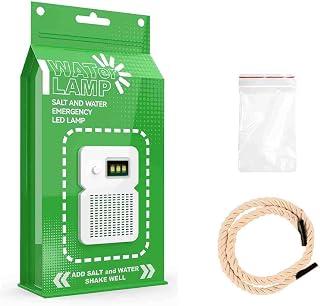 Salt Water Powered LED Emergency Lamp, 50 Lumens, Battery-Free, Portable Lantern for Camping, Hiking, Fishing, Hurricane & Power Outage