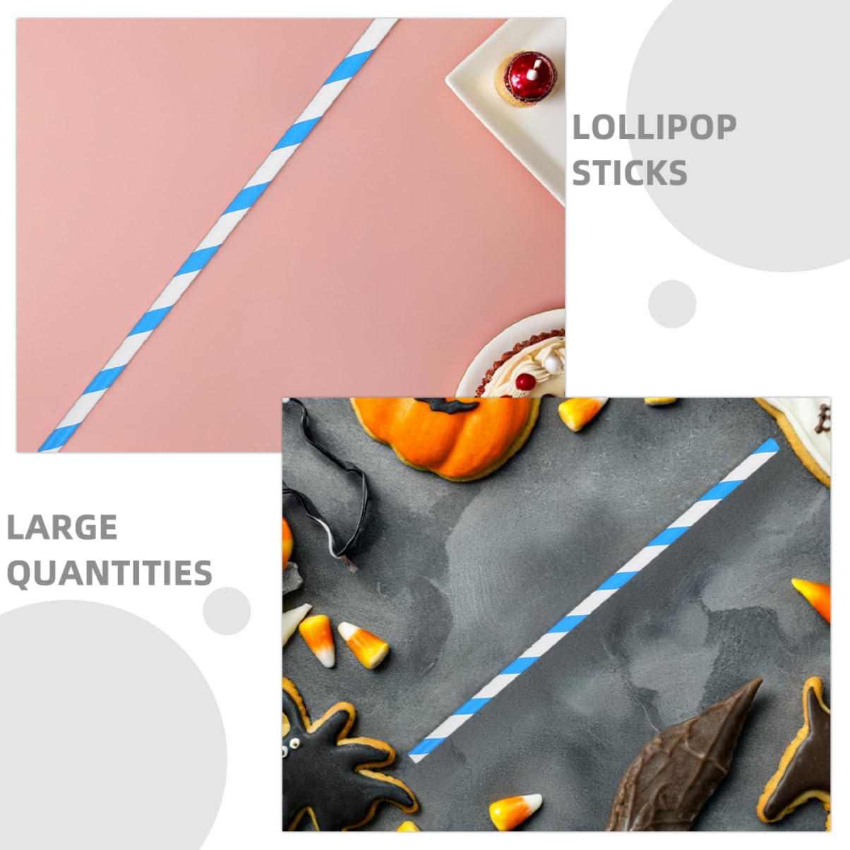 MAGICLULU 150 Stück Gestreifte Lollipop Sticks für Gewerbliche Maschinen Süßigkeiten Sticks für Partys Hochzeiten und Große Veranstaltungen