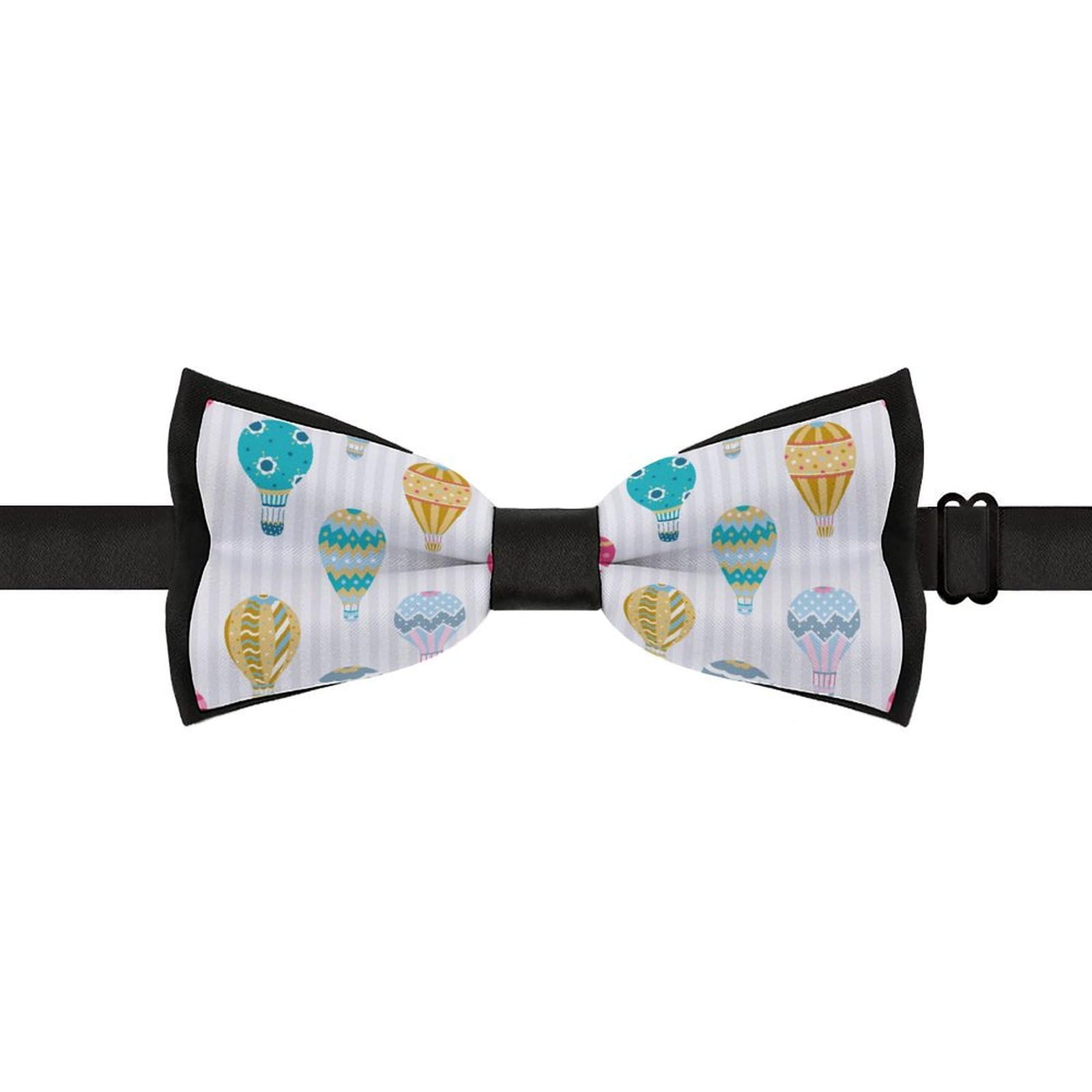 GoasNei Cute Hot Air Balloon Print Bow Tie for Men Adjustable Necktie Funny Tie Neck Ties for Weddings Party