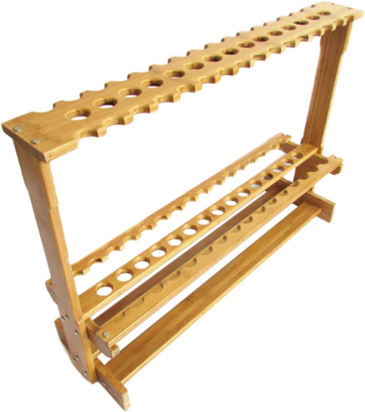 Bamboo Fishing Rod Rack 47 Holes Nets for Boat Fishing Father's Day Indoor