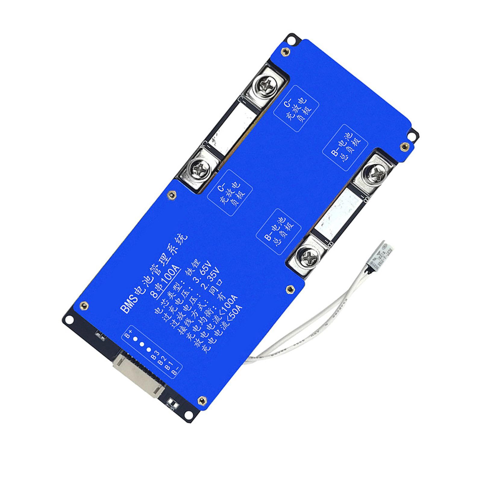 Scheda di gestione della batteria 8S LiFePO4 24V 100A modulo con TOLL, bilanciamento, controllo della temperatura e pacco batteria