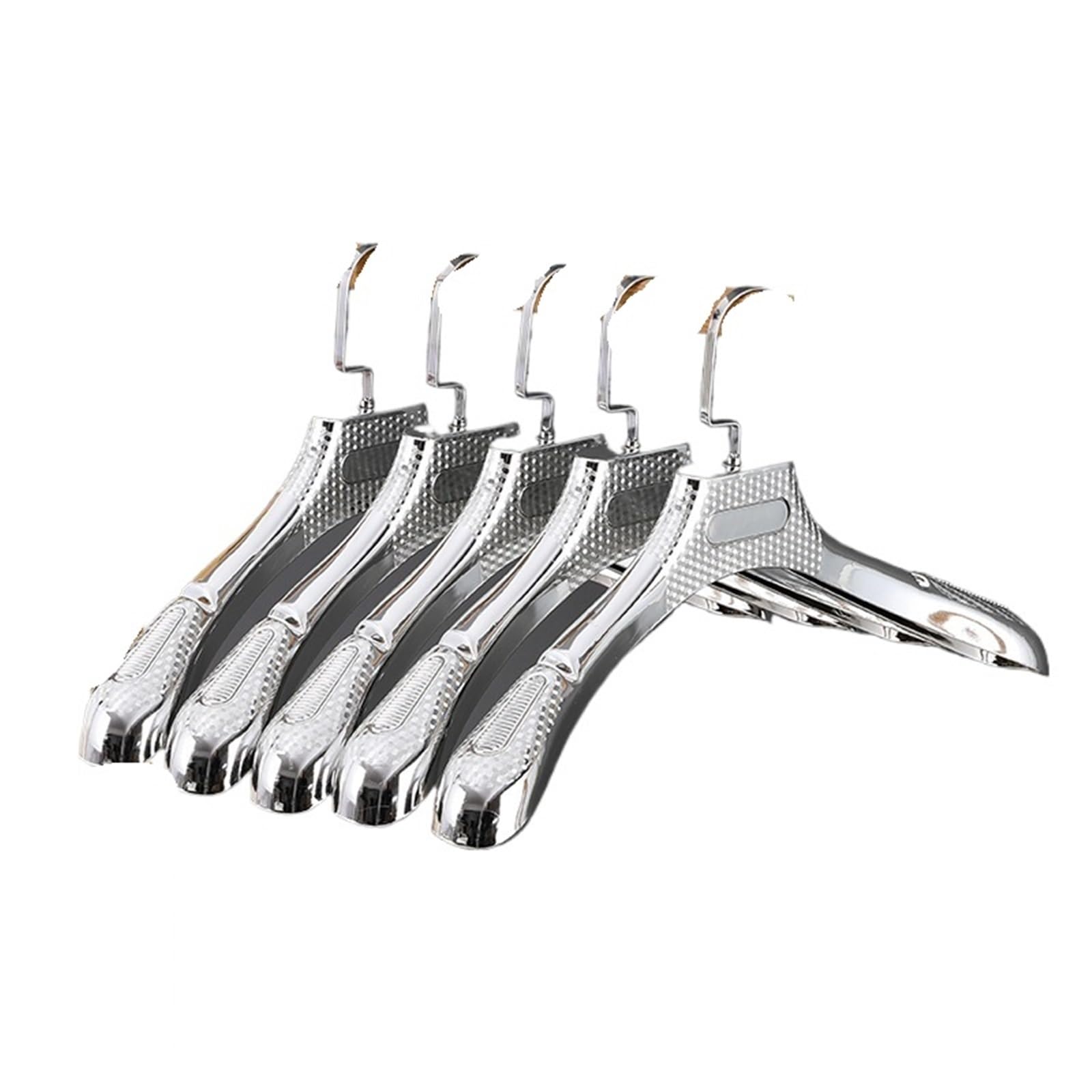 Clothes Hangers Clothes Hanger 4CM Wide Shoulder,Non-slip Drying Rack For Clothing Store Display,5pcs Closet Storage For Suit Sweater(Silver 5pcs)