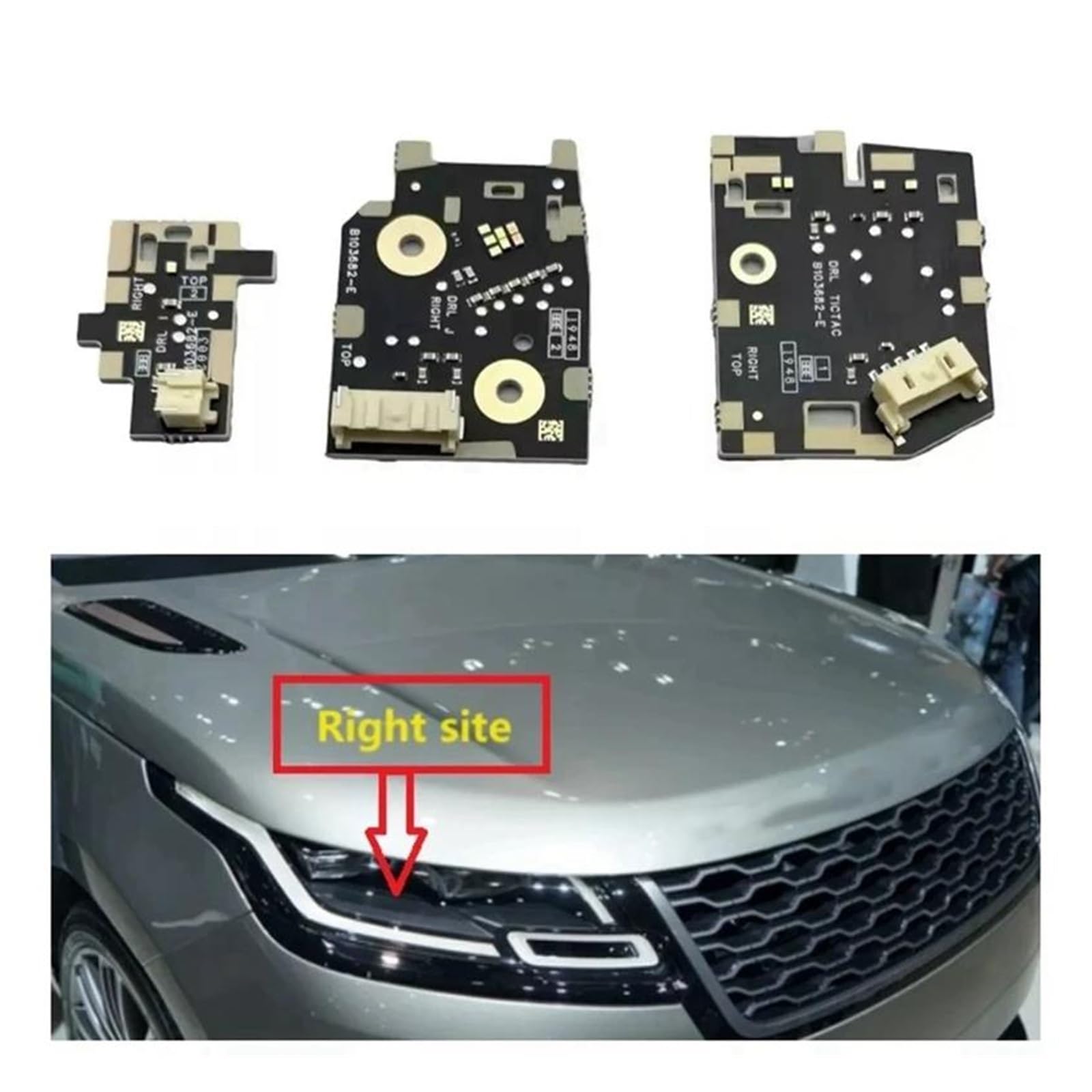 Faro Principal Montaje para Land para Rover para Range para Rover Velar 2018 2019 2020 2021 Placas DRL De Circulación Diurna para Coche, Chips De Faros LED Conjunto Faros Celanteros Coche(Left)