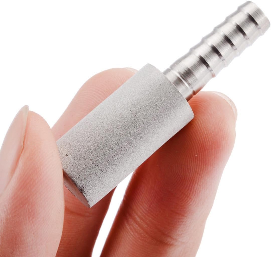 Stainless Steel Aeration Stone 0.5mm Diffusion Stone for Home Brewing Beer with No Blockage and Inline Connection, Food Safe Carbonation Kit for Professional Brewage