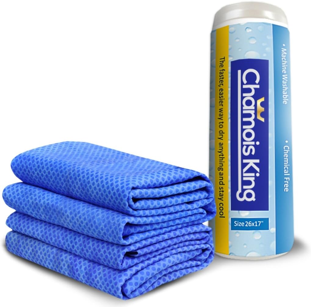 Chamois Cloth Drying Towel Ideal for Car Detailing. Dry Auto, Boat, Spills or Anything with the 26x17 Super Absorbent Shammy. Cooling Towel for Hot Weather or Sports. Soft, High Quality, Machine Washable & Guaranteed. One 1 Towel Per Tube