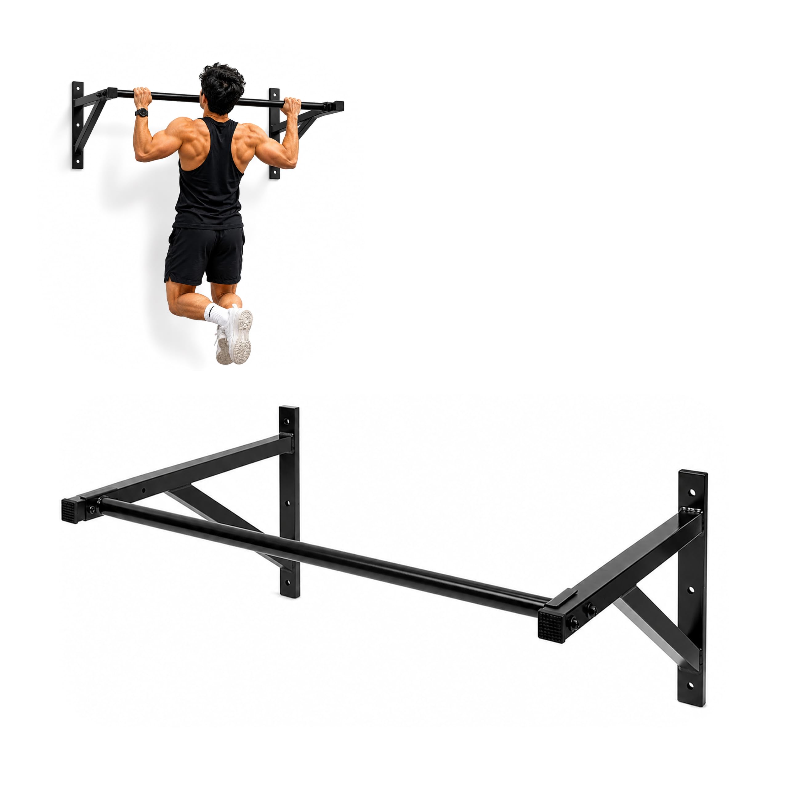 Pull Up Bar Wall Mounted | Pull Up Bar With Adjustable Rod | Multi Exercise Option Chin Up For Home for Upper & Lower Body | Heavy Duty PullUp for Home, Gym-image-15