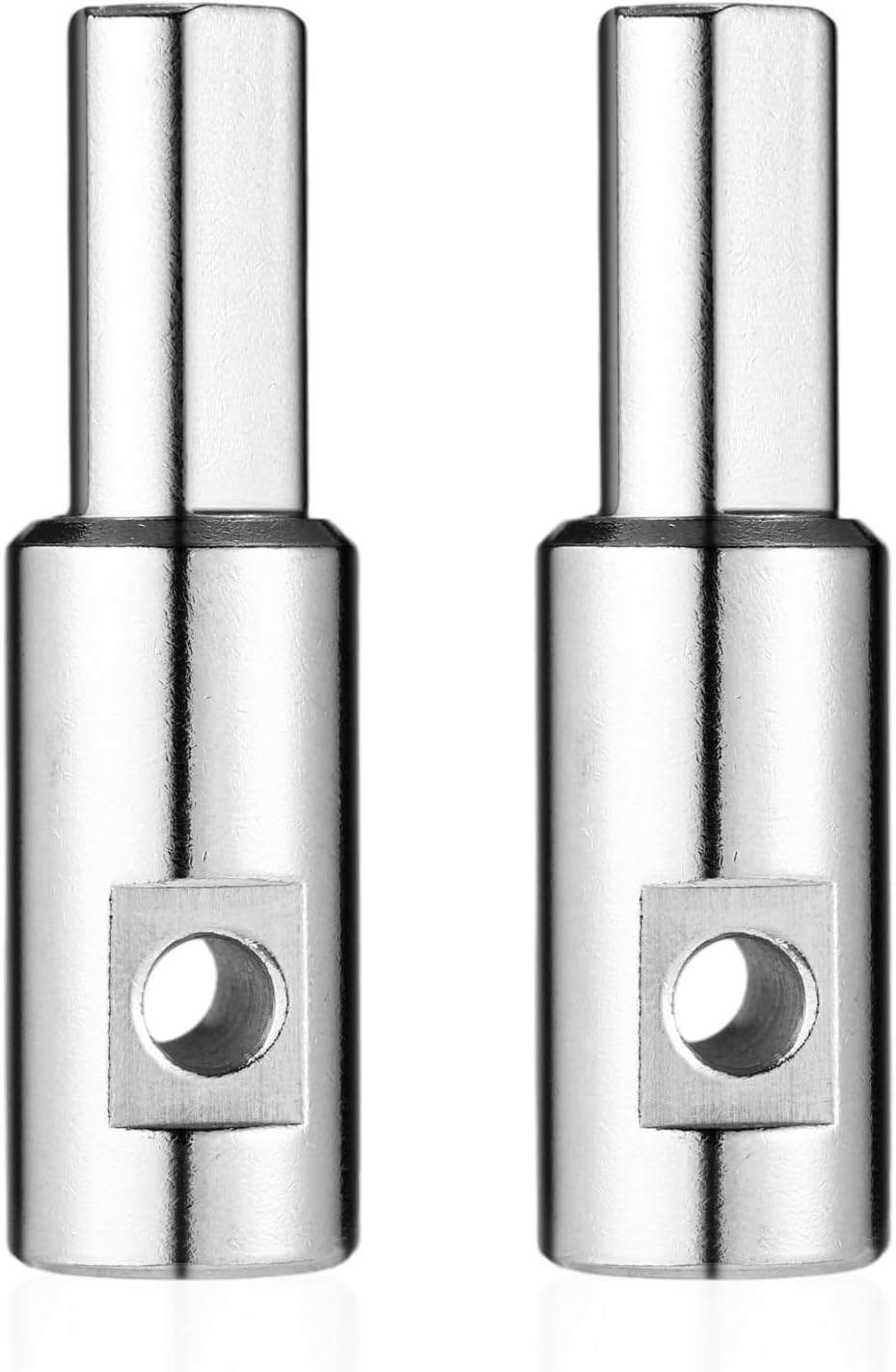 2pcs Ice Auger Drill Adapter, Universal Fit 1/2" Chuck with 1/4" Hole Adapter for Cordless Power Drills Bit Attachment for Ice Fishing Augers Fits 1/4"-20 Wing Bolts & Locking Screws