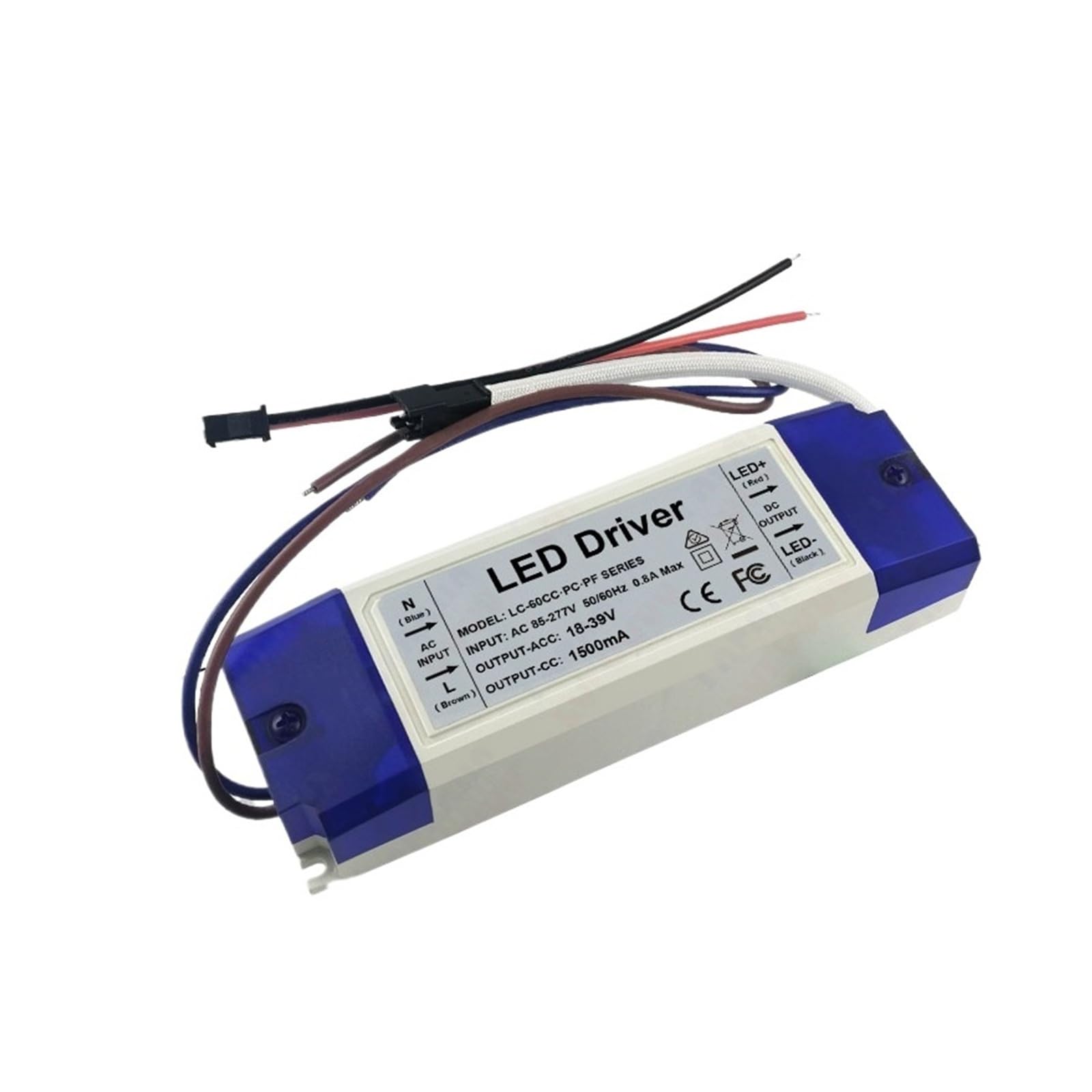 PWANUIGTE 40W 50W 60W LED Driver Constant Current 450mA 600mA 900mA 1200mA 1500mA 1800mA 2100mA Power Lighting Transformer(1200mA 18-39V PC)