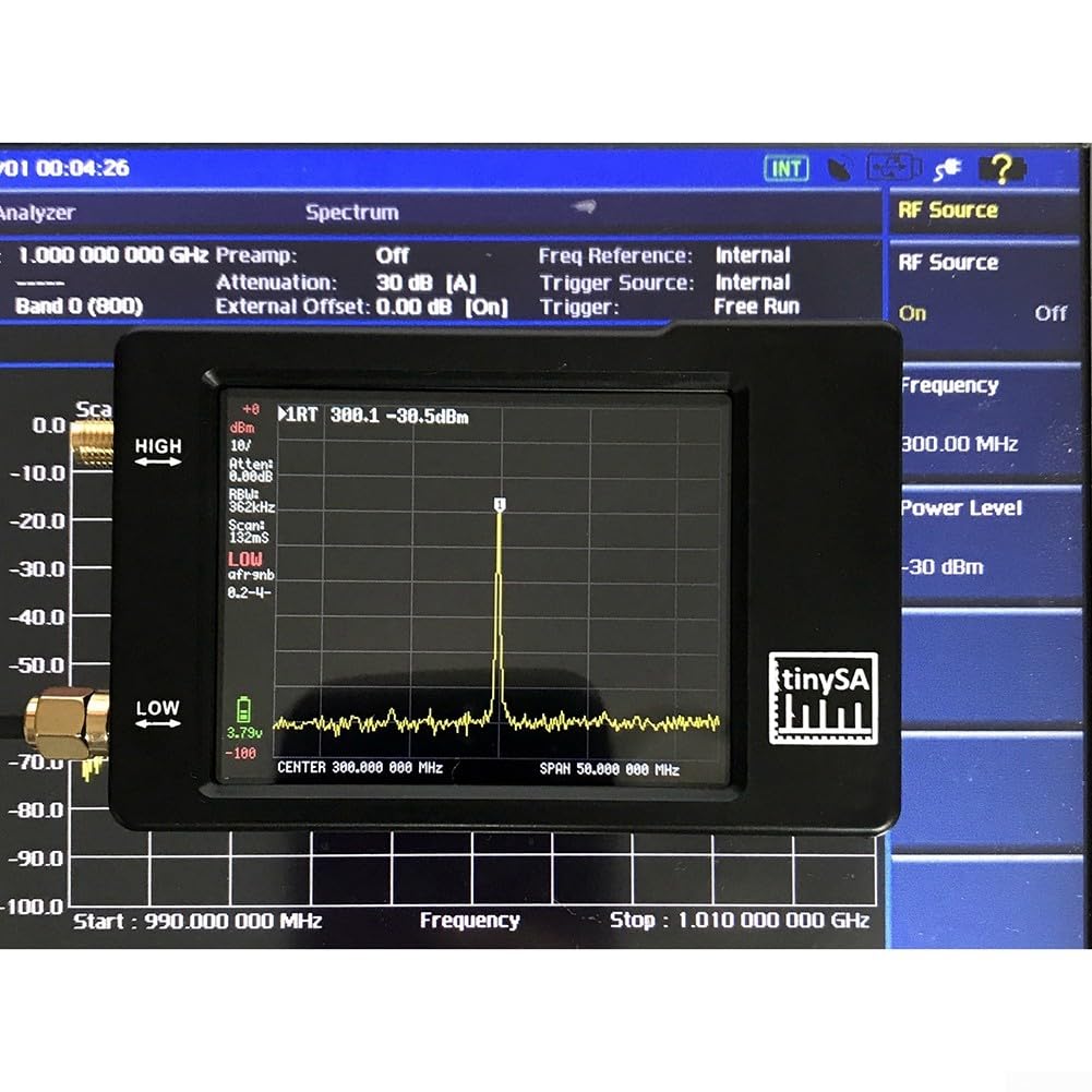Analizador portátil del espectro del RF con el diseño compacto y la pantalla táctil Analizador del espectro del PDA de la pantalla táctil de 2.8 pulgadas pequeño analizador del espectro generador del