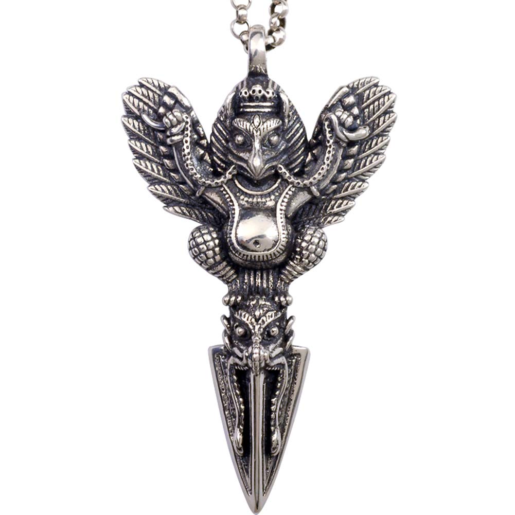 Vintage Naszyjnik Vajra Pestle Demon Amulet Klasyczna religia biżuteria dla mężczyzn z biżuterią, Halskette55cm