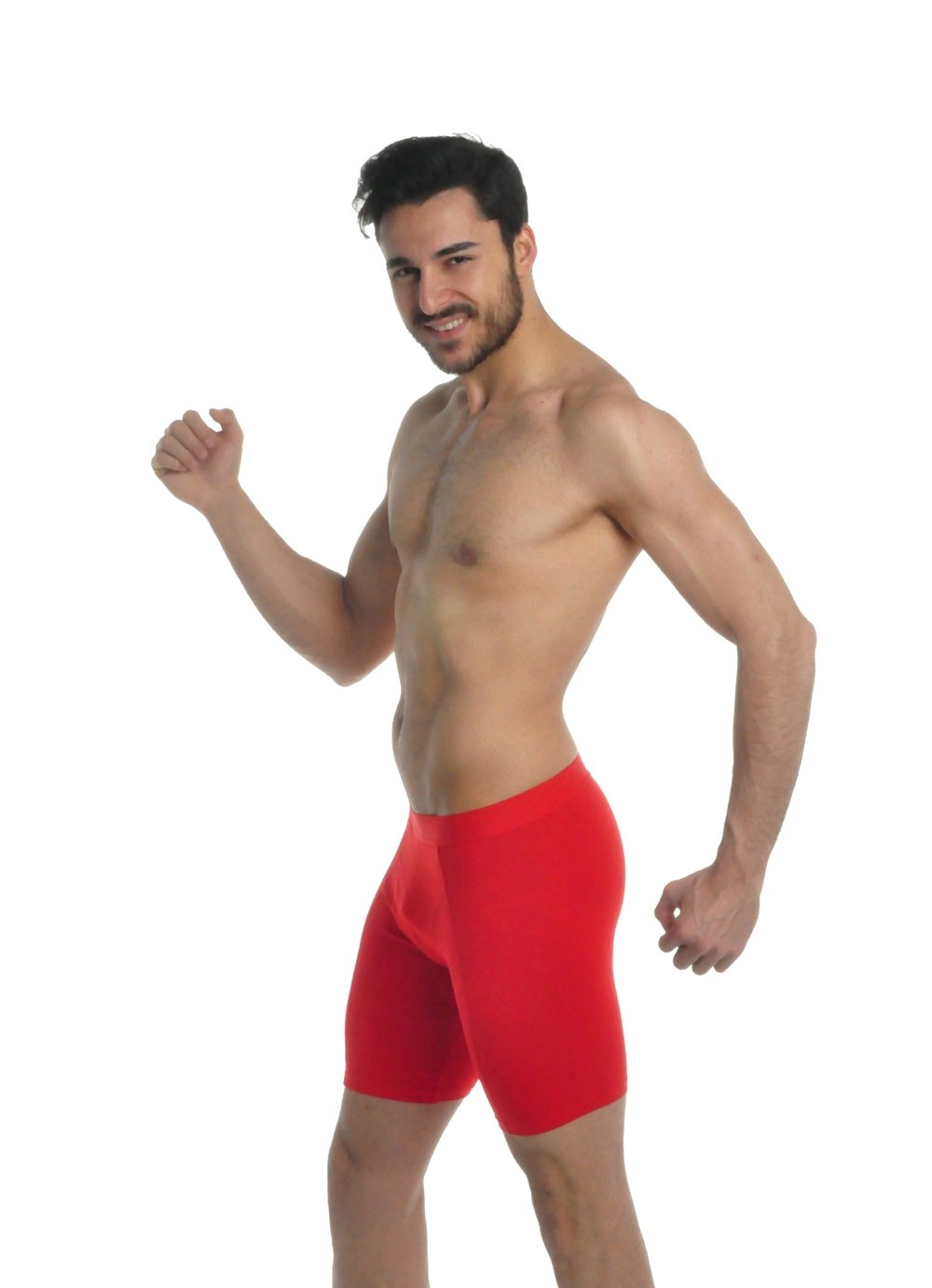 Elegance1234 Men's Red `S Active-Wear Soft Cotton Extra Long Leg Boxers (Ref:1150)(Xx-Large, )
