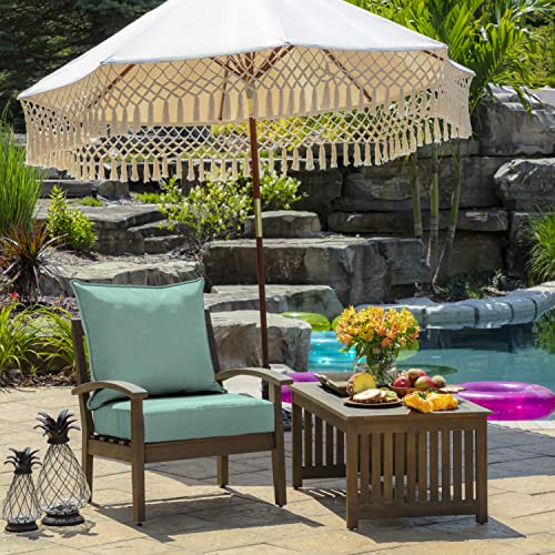 Image of Arden Outdoor Deep Seat Cushion Set (4-Pack), 22 in x 24 in, Weather-Proof, Rain-Proof, Fade Resistant Patio Cushion for Chair, Sofa, and Couch Aqua Leala