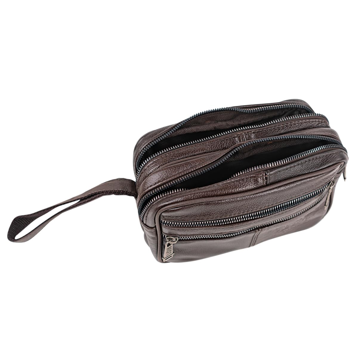 Lois - Bolso De Mano Hombre, Bolso Hombre Elegante De Piel Con Cremallera Y Asa De Muñeca Para Eventos Y Viaje