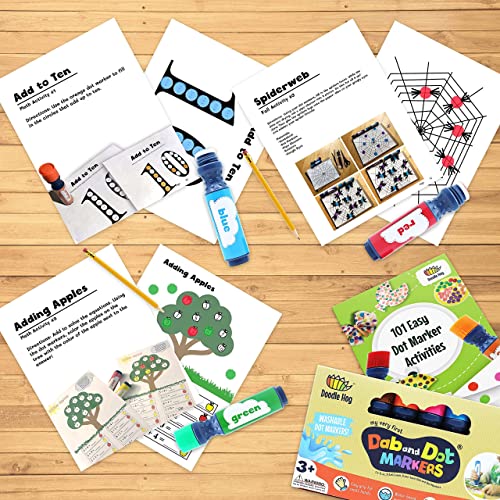 Washable Dot Markers For Toddlers Kids Preschool | 8 Colors Bingo Markers | Non Toxic Toddler Arts And Crafts Supplies | Paint Markers For Kids | Pdf With 200 Dot Art Activity Sheets #TOP3