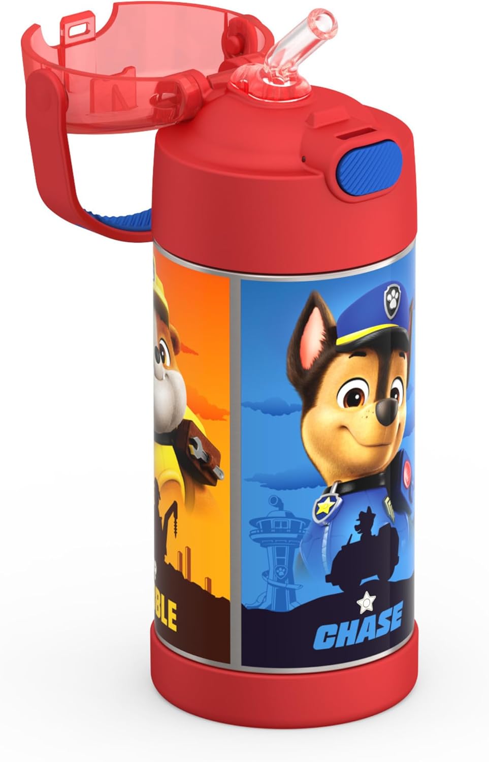 THERMOS FUNTAINER Water Bottle with Straw - 12 Ounce - Kids Stainless Steel Vacuum Insulated Water Bottle with Lid, Paw Patrol - Image 2