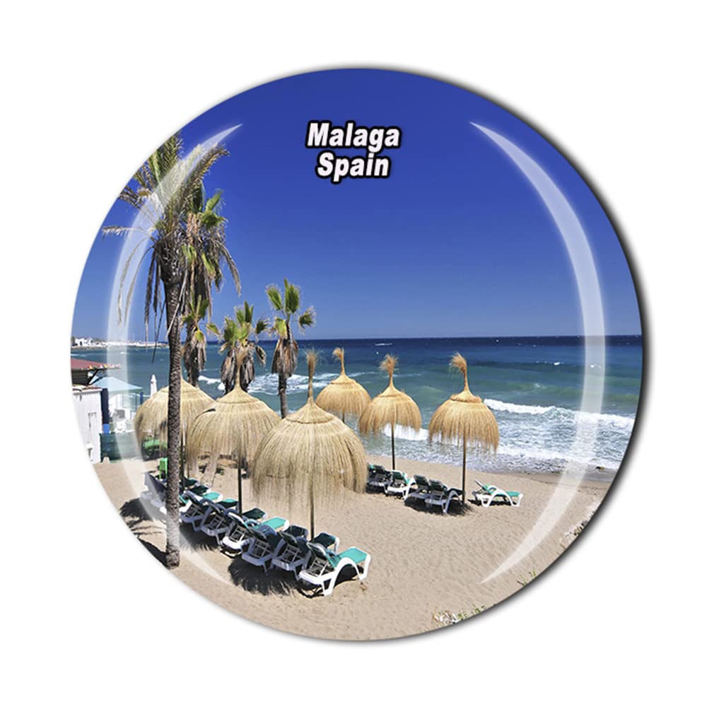Malaga - Calamita da frigorifero con mappa di città della Spagna in