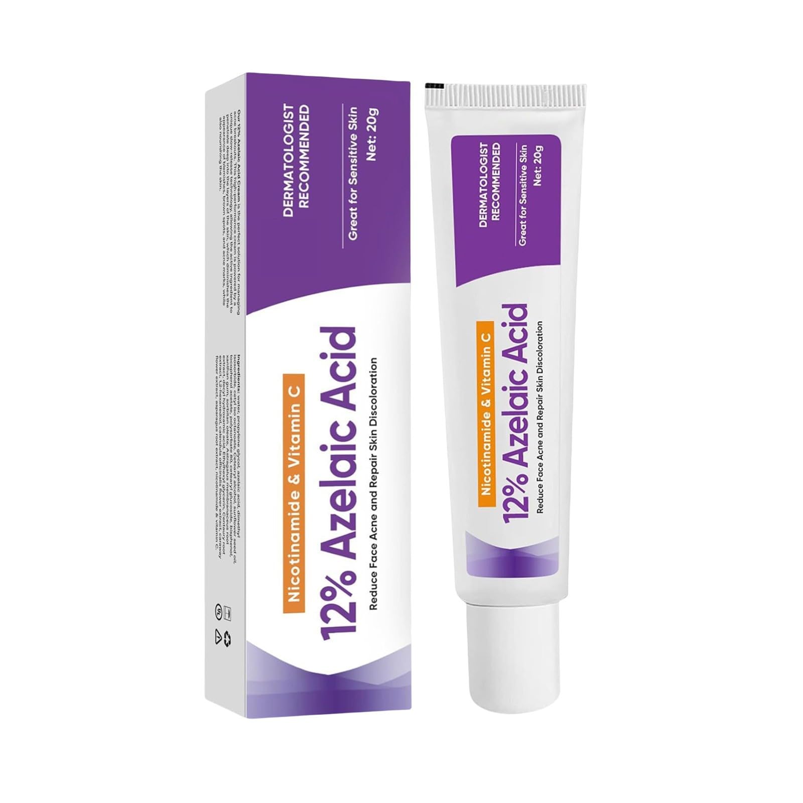 Acido Azelaico Crema - Anti acné 20 g - Diseñada con un 12% de Azelaic Acid - Reduce el Enrojecimiento, Mejora la Microcirculación - Todos Tipos del Piel