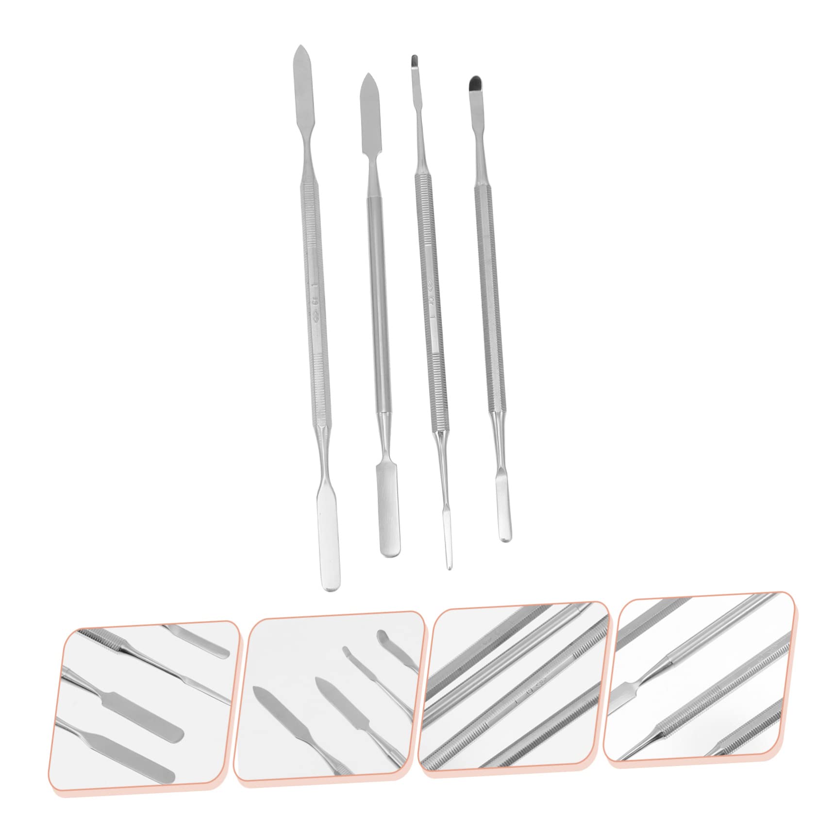 minkissy 12 Piezas de paleta herramienta de maquillaje mezclar y espatula stainless steel heridas falsas varilla de acero inoxidable varilla agitadora de maquillaje clavo cosmético