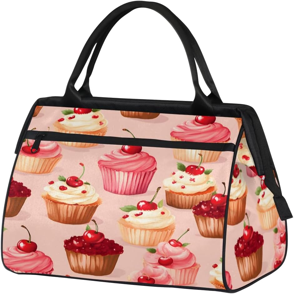 Cake Overnight Weekender Bag for Women Men Travel Duffel Bags Waterproof Luggage Carry on Sports Yoga Gym Bag