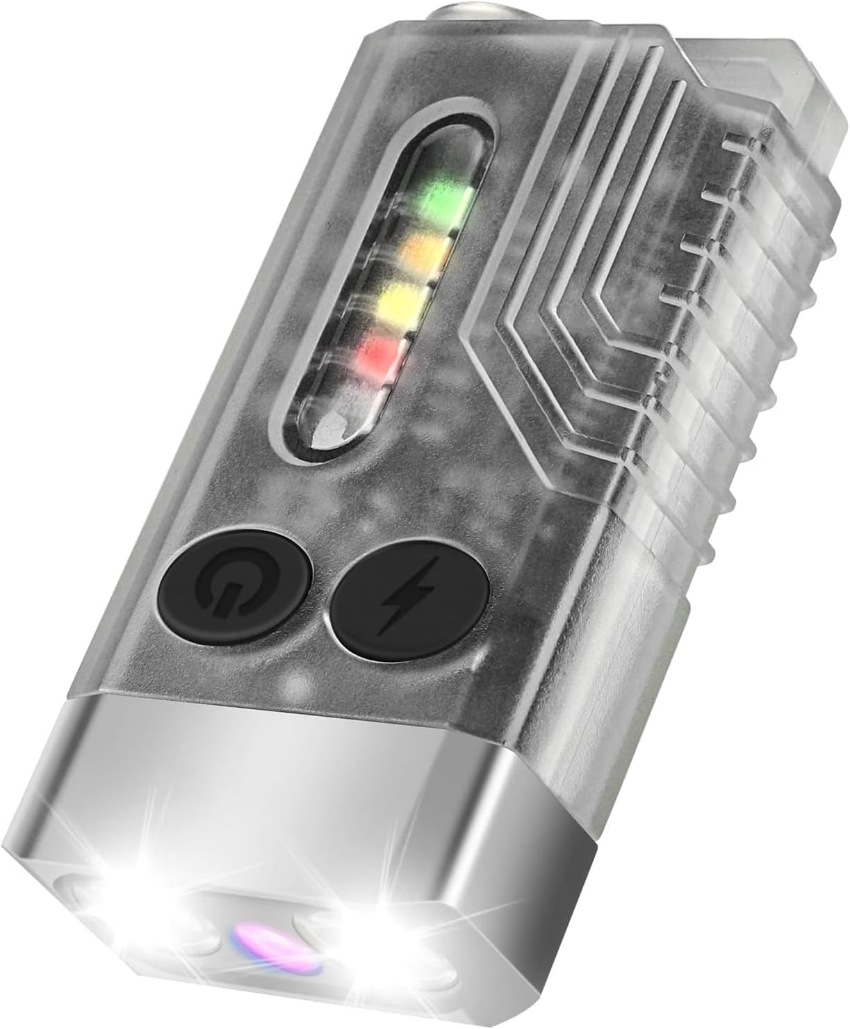 Exrp Small Powerful Flashlight with 365nm UV Black Light - Super Bright 1000 LM, USB C Rechargeable LED Keychain Flash Light with COB Side Light, Magnet Buzzer- 12 Modes, IPX4 Pocket Flashlight