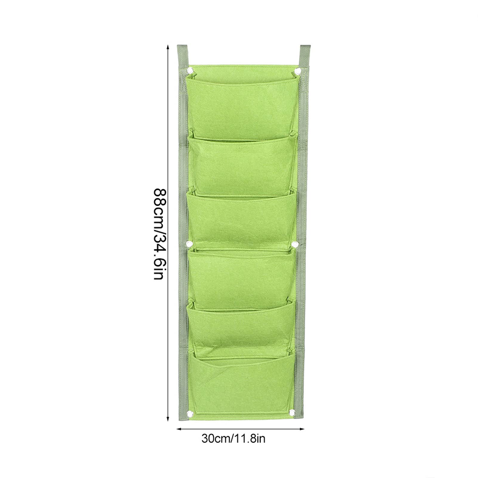 WOHPNLE 6 Pockets Vertical Plant Grow Bags, Hanging Growing Bag Outdoor Indoor Planter for Wall Garden Flower(Green)