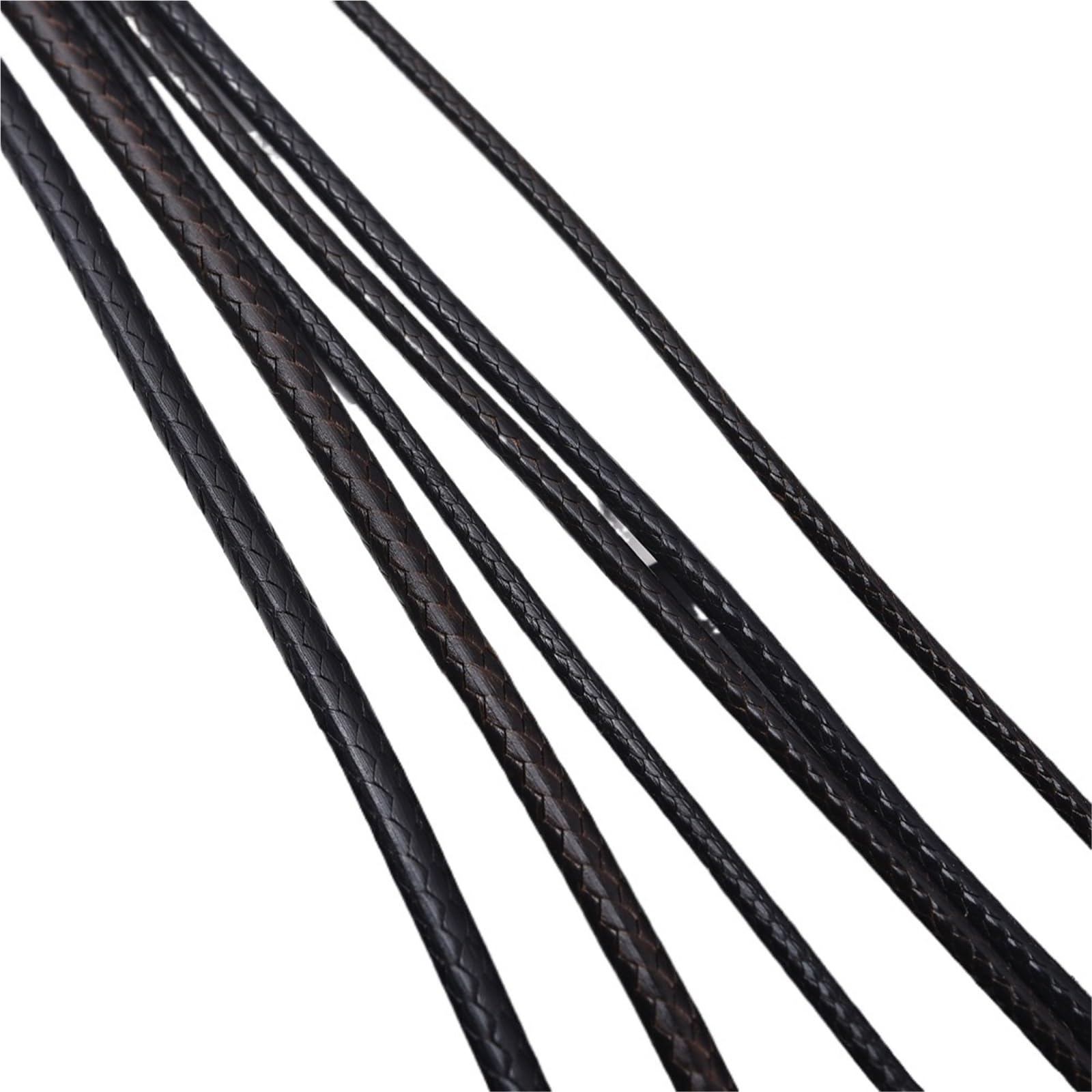 3pc 1.5mm 2mm 3mm Leather Cord Black Necklace Chain With Stainless Steel Lobster Clasp Connector Round Waxed Rope For Men Women(Black-3mm,50cm)