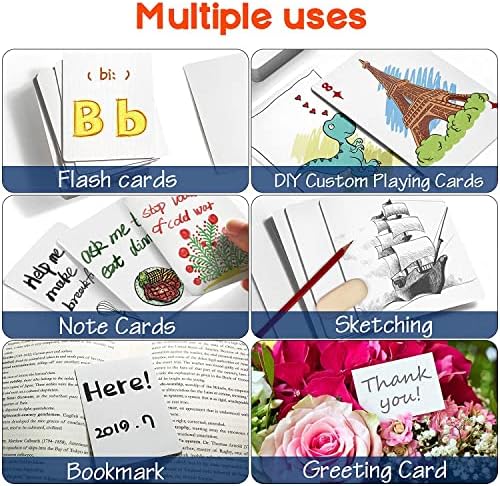 LotFancy Blank Playing Cards Matte Finish White Personalised DIY Poker Flashcards to Write On, 180PCS, Standard Size 2.5 * 3.5 Inch