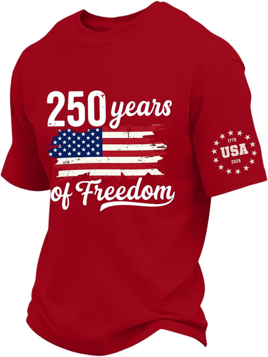 Ymosrh 250th Anniversary USA Shirts for Men Short Sleeve 4th of July Flag Print Memorial Day Patriotic Shirts, S-5XL